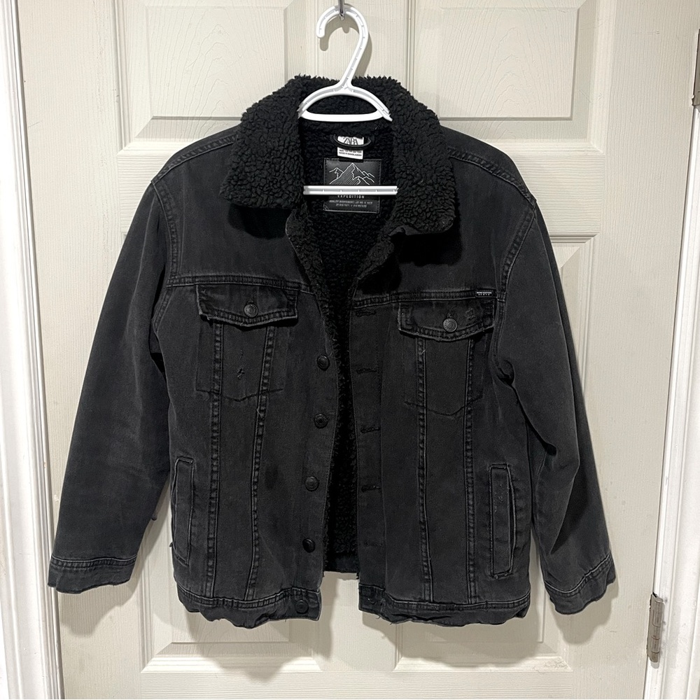 Zara Denim Teddy Jacket